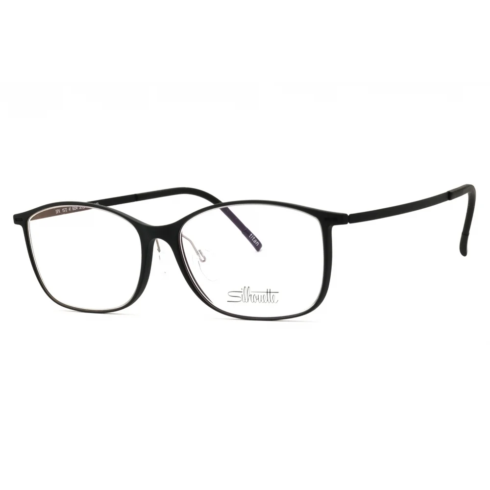 NWT Silhouette Urban Lite 1572/41 Black Matte Round 52mm Eyeglasses